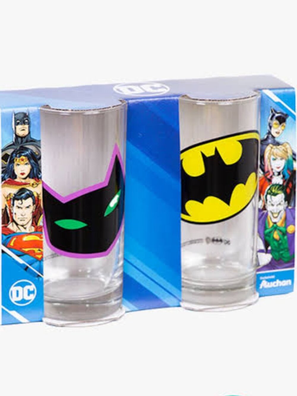 NWT DC Comics Batman Batgirl Drinking Glasses Set of 2 Boxed 0.27L
